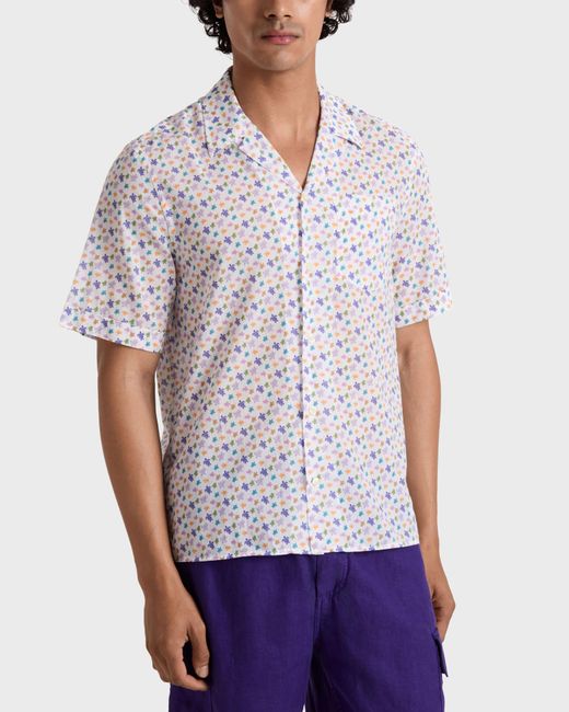 Vilebrequin Purple Organic Cotton Bowling Shirt Micro Ronde Des Tortues - Shirt - Charli - White - Size M for men