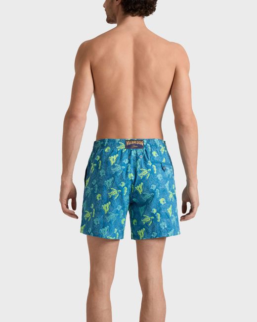 Vilebrequin Blue Embroidered Swim Shorts Aquatic Life for men