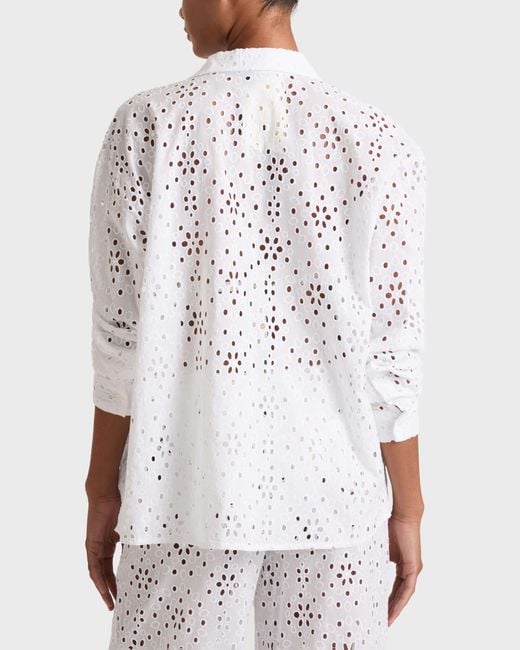 Vilebrequin Floral Broderie Anglaise Cotton Shirt - Shirt - Frankie - White - Size Xs