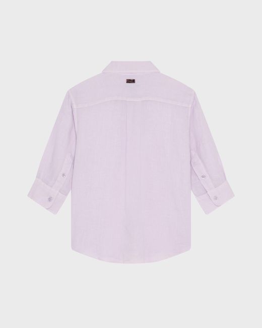 Vilebrequin Purple Linen Shirt Solid