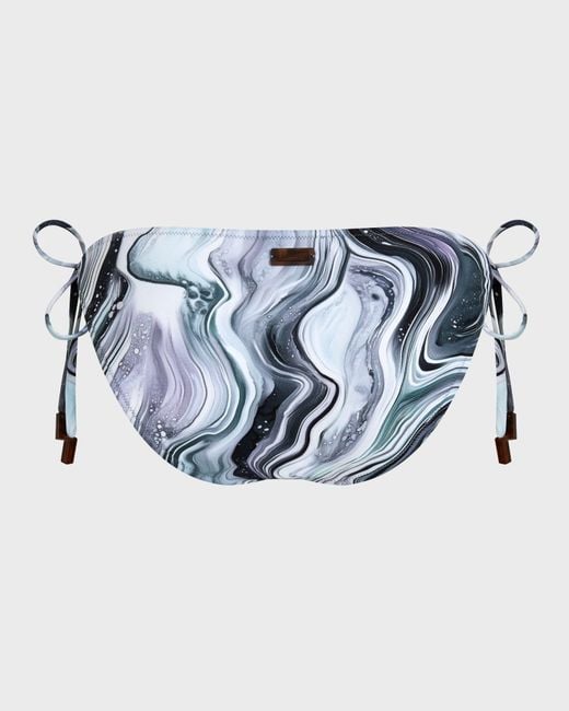 Vilebrequin Blue Side Tie Bikini Bottom Marble - Swimwear - Flore - White - Size Xs