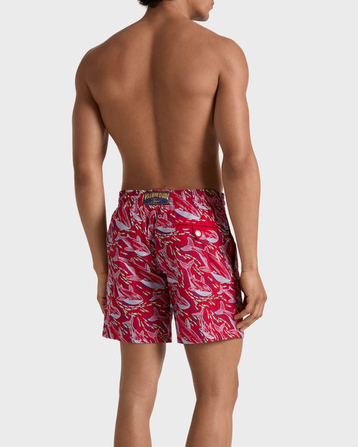 Vilebrequin Embroidered Swim Trunks Whales Offset - Limited Edition - Swimwear - Mistral - Red - Size M for men
