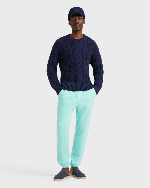 Vilebrequin Blue Jogger Cotton Pants Solid for men