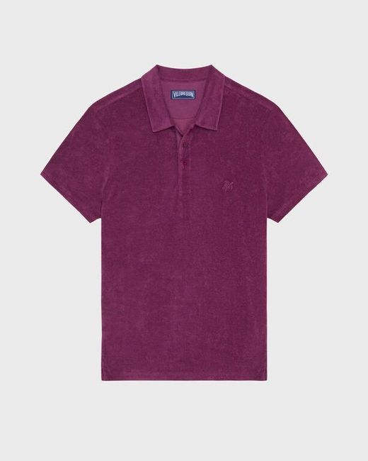 Vilebrequin Purple Terry Polo Shirt Solid for men