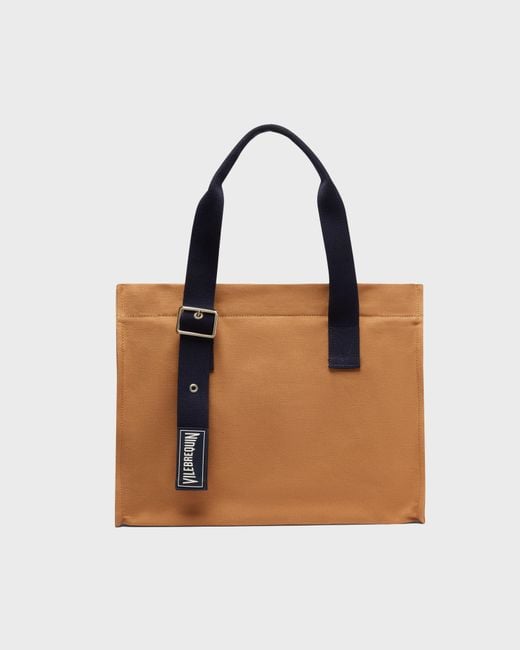 Vilebrequin Brown Small Cotton Beach Bag Solid