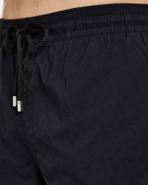 Vilebrequin Blue Short Swim Trunks Jacquard Turtles for men