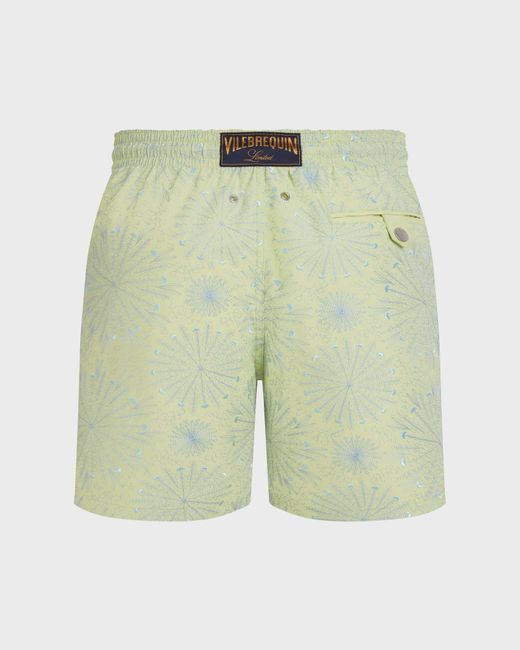 Vilebrequin Green Embroidered Swim Shorts Mosaic Urchin for men
