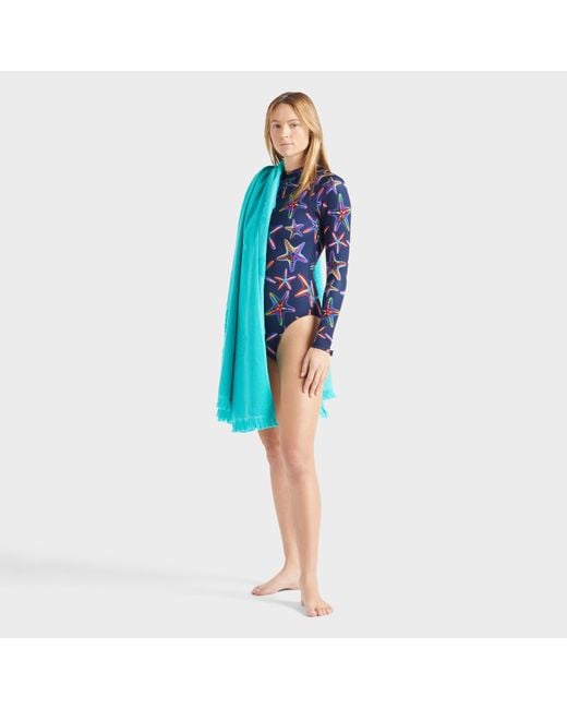 Vilebrequin Blue Uv Protection One-Piece Rashguard Disco Stars