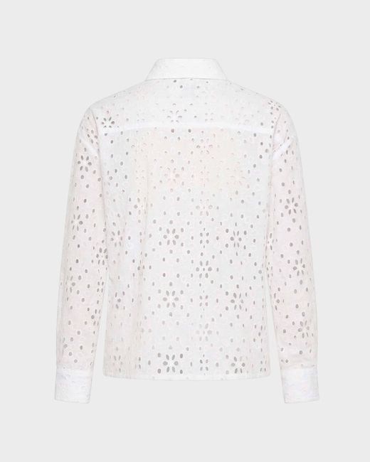 Vilebrequin Floral Broderie Anglaise Cotton Shirt - Shirt - Frankie - White - Size Xs