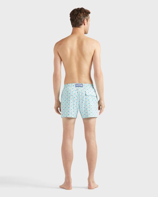Vilebrequin Blue Stretch Short Swim Trunks Micro Ronde Des Tortues Rainbow for men