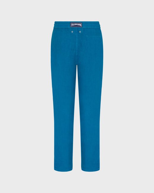 Vilebrequin Green Linen Pants Regular Fit Solid for men