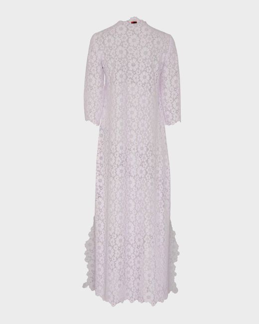 Vilebrequin Pink Guipure Kaftan Flowers Lace