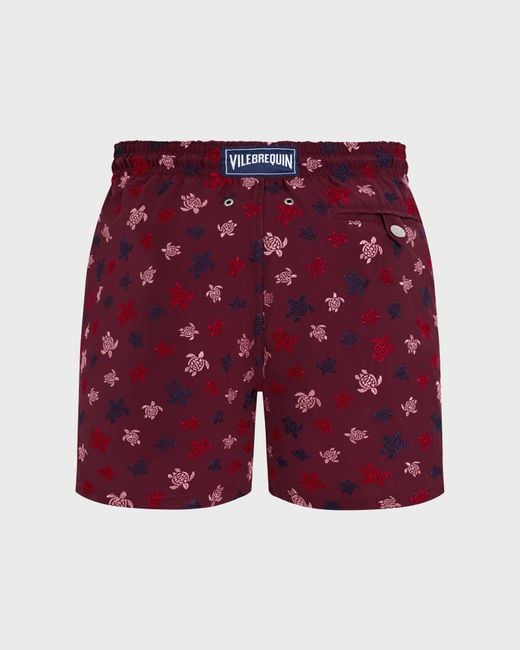 Vilebrequin Swim Shorts Embroidered Micro Ronde Des Tortues - Limited Edition - Swimwear - Mistral - Red - Size S for men