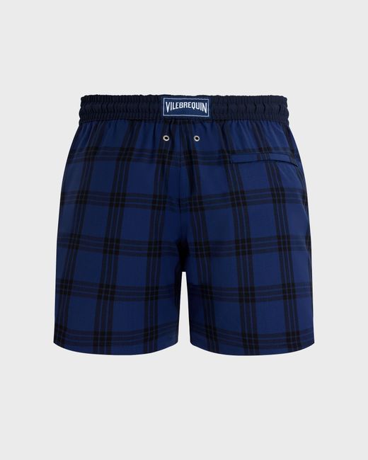 Vilebrequin Ultrafine Wool Swim Shorts Carreaux Tailoring - Swimwear - Magnus - Blue - Size M for men