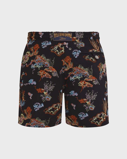 Vilebrequin Blue Embroidered Swim Shorts Coral Reef for men