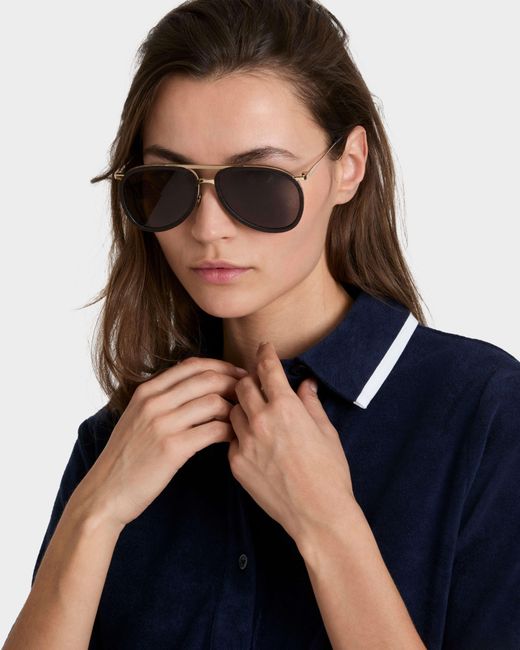 Vilebrequin Gray Maplewood Aviator Sunglasses