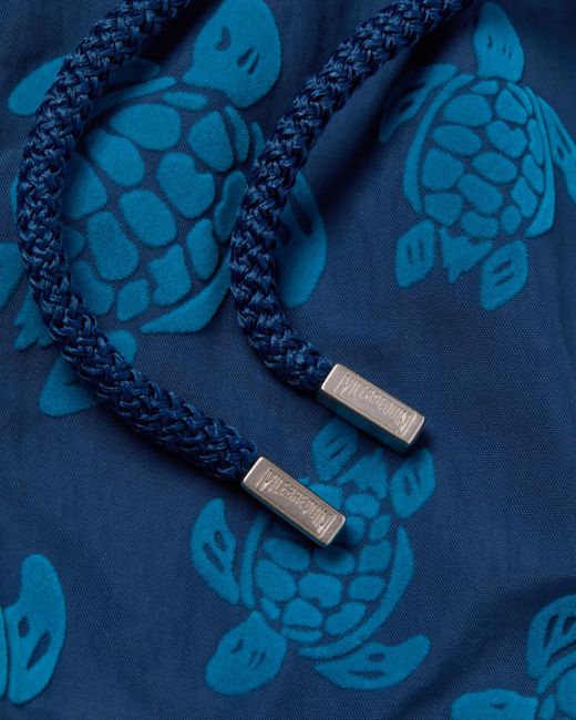 Vilebrequin Blue Swim Shorts Flocked Ronde Des Tortues for men