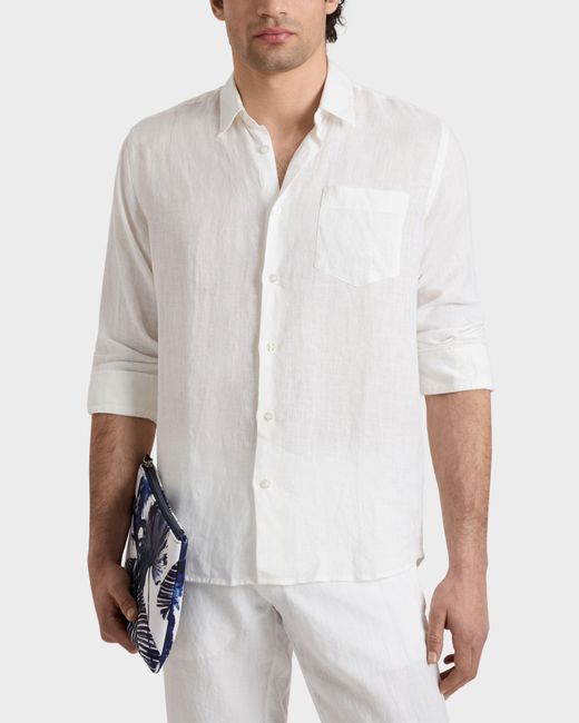 Vilebrequin White Linen Shirt Solid for men
