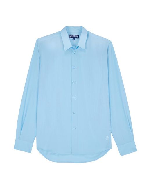 Camicia unisex in lana super 120 - camicia - cool di Vilebrequin in Blue