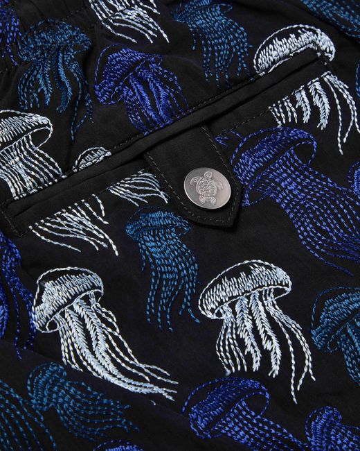 Vilebrequin Blue Embroidered Swim Shorts Jellyfish Dance for men
