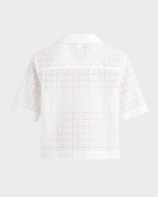 Vilebrequin Geometric Broderie Anglaise Shirt - Cover-up - Fallon - White - Size Xs