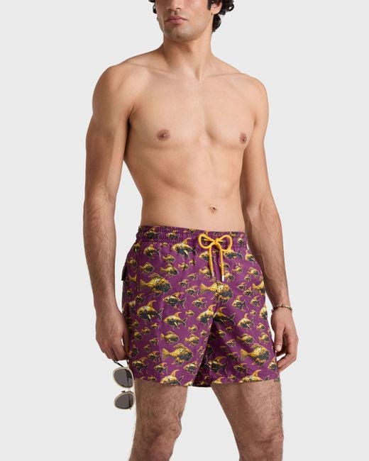 Vilebrequin Red Swim Shorts Meca Fish for men
