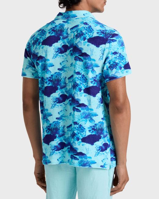 Vilebrequin Blue Terry Polo Coral Reef for men