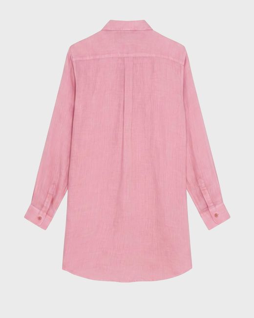 Robe Chemise En Lin Femme Unie Vilebrequin en coloris Pink