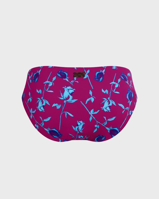 Vilebrequin Purple Midi Brief Bikini Bottom Roses
