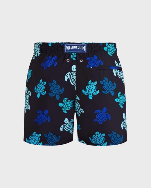 Vilebrequin Blue Ultra-light And Packable Swim Trunks Tortues Multicolores - Swimwear - Mahina - Black - Size S for men