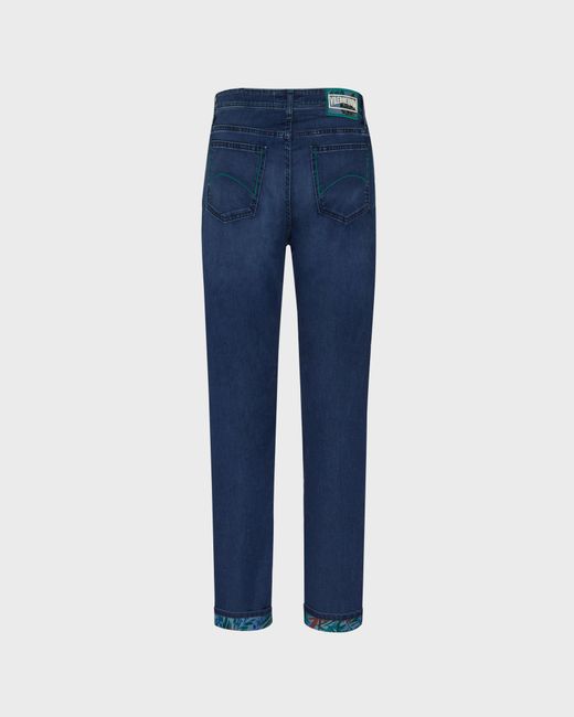 Vilebrequin Blue 5-Pockets Denim Pants Tropical Flowers for men