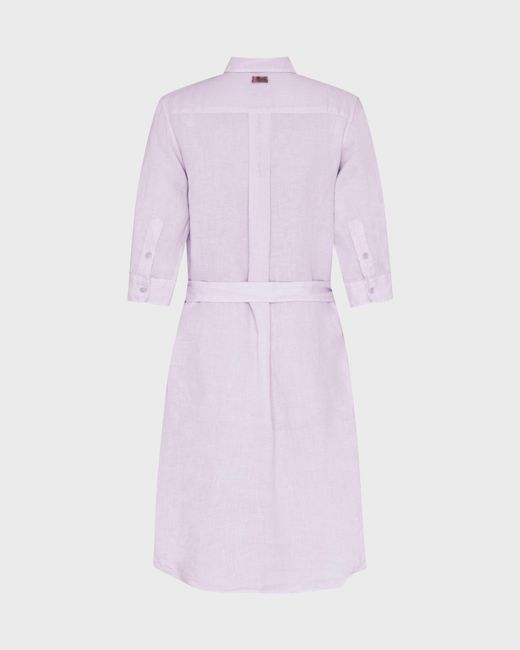 Vilebrequin Pink Linen Shirt Dress Solid