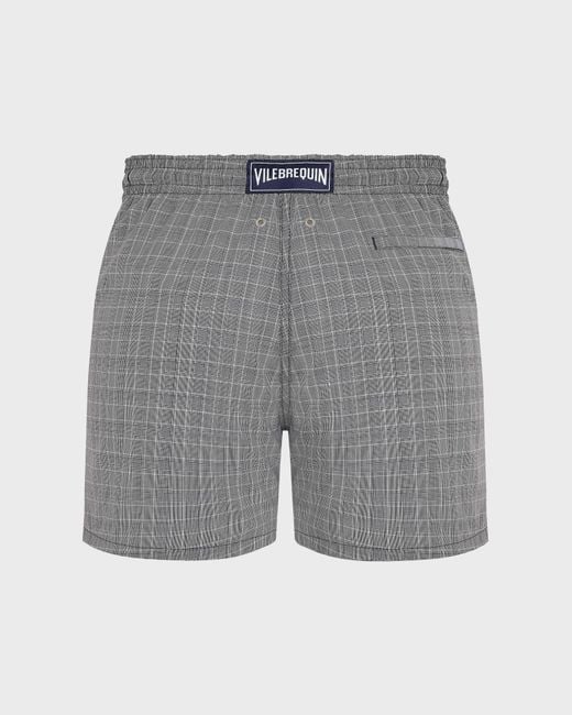 Vilebrequin Gray Ultrafine Wool Swim Shorts Prince Of Wales Check for men