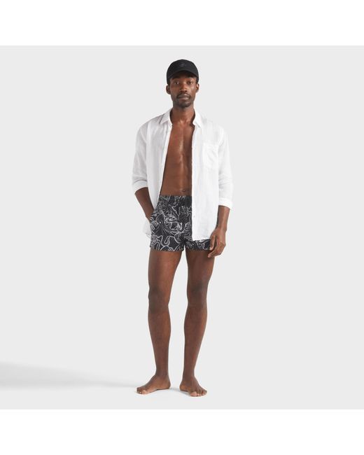 Vilebrequin Black Short Swim Shorts Poulpes for men