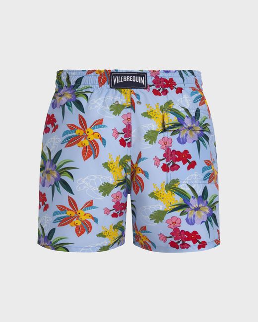 Vilebrequin Blue Swim Shorts Garden Turtles for men