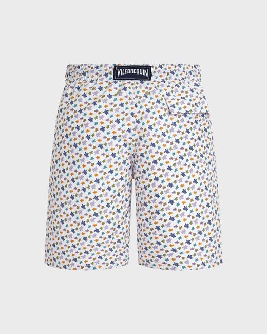 Vilebrequin Blue Long Swim Shorts Micro Ronde Des Tortues for men