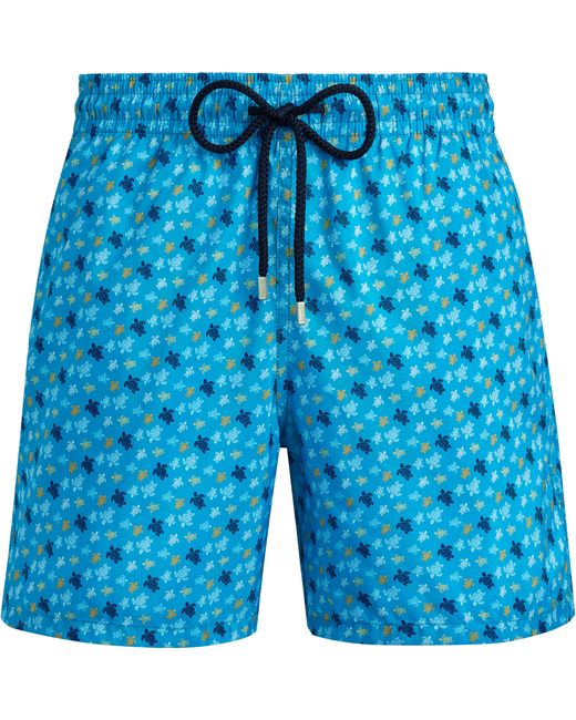 Vilebrequin Blue Ultra-light And Packable Swim Shorts Micro Ronde Des Tortues Rainbow for men