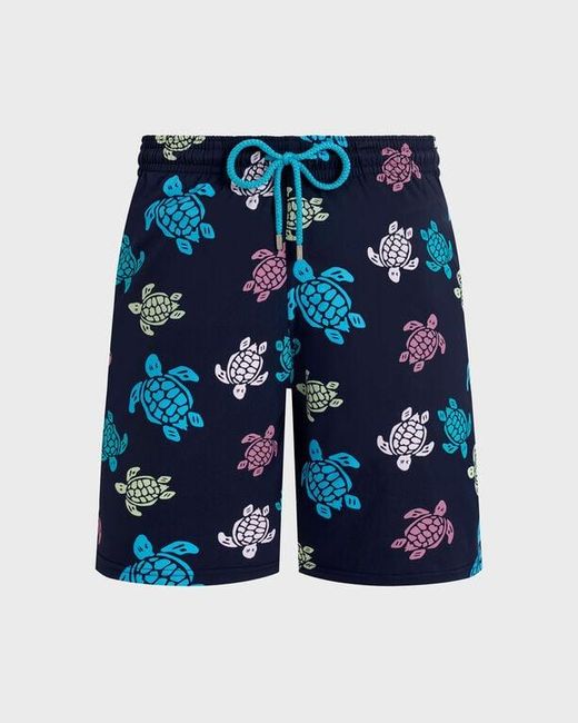Vilebrequin Long Stretch Swim Trunks Tortues Multicolores - Swimwear - Okorise - Blue - Size S for men
