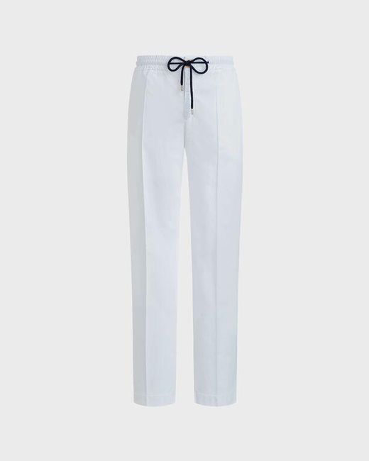 Vilebrequin Blue Cotton And Elastic Waist Pants Solid for men