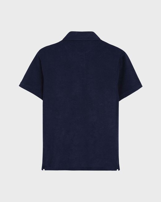 Vilebrequin Blue Organic Cotton Terry Polo Solid for men