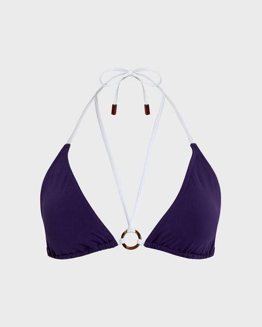 Vilebrequin Blue Triangle Bikini Top Solid