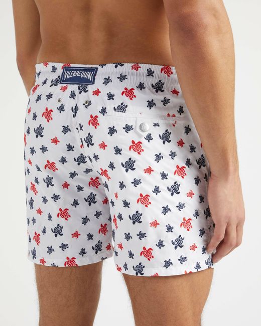 Vilebrequin Blue Swim Shorts Embroidered Micro Ronde Des Tortues for men