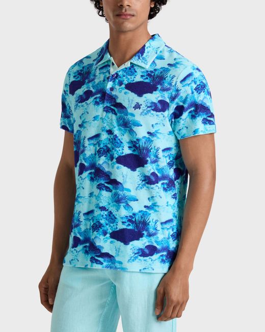 Vilebrequin Blue Terry Polo Coral Reef for men