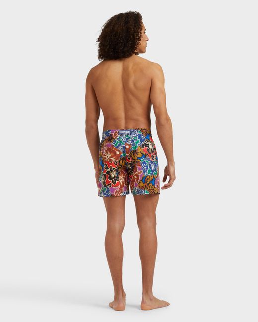 Vilebrequin Blue Swim Shorts Hawaiian Patchwork for men
