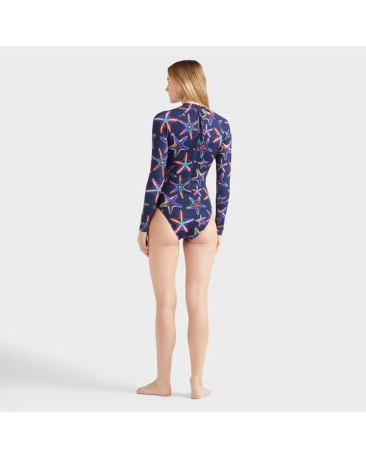 Vilebrequin Blue Uv Protection One-Piece Rashguard Disco Stars