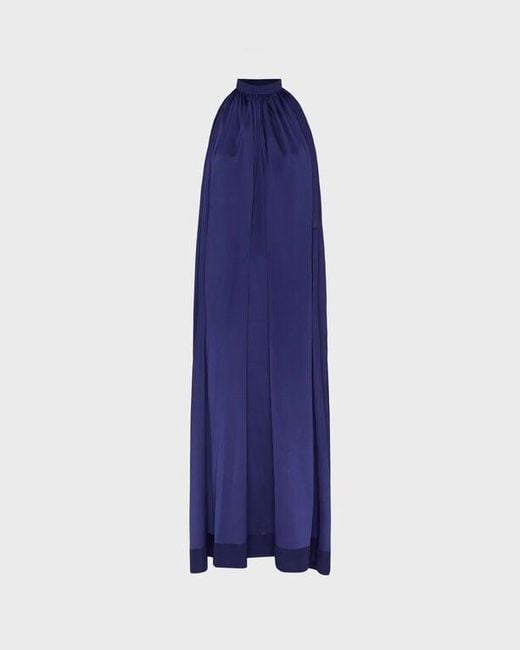 Vilebrequin Long Silk Satin Dress Solid - Dress - Rafaela - Blue - Size Osfa