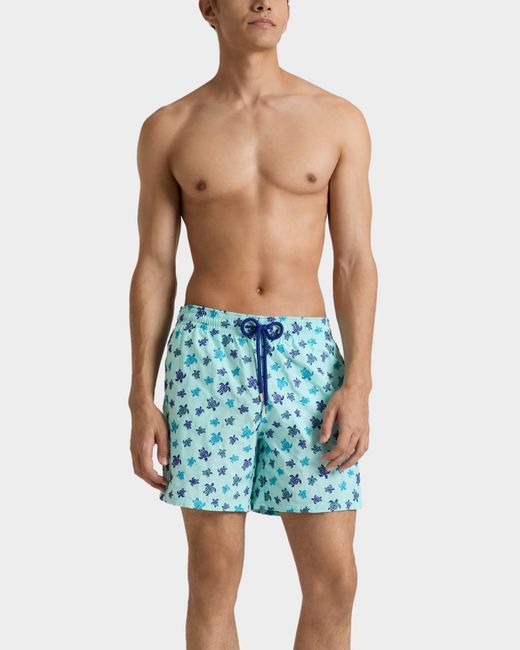 Vilebrequin Embroidered Swim Trunks Micro Ronde Des Tortues - Limited Edition - Swimwear - Mistral - Blue - Size M for men