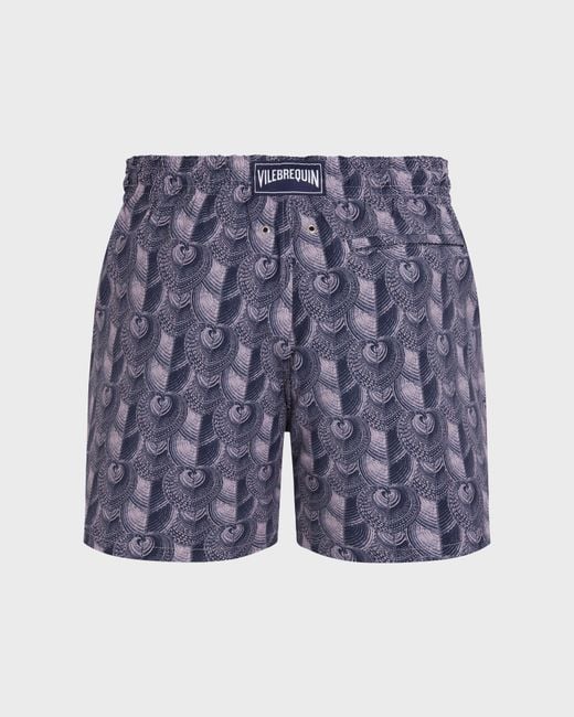 Vilebrequin Blue Ultrafine Wool Swim Shorts Heart Shells for men