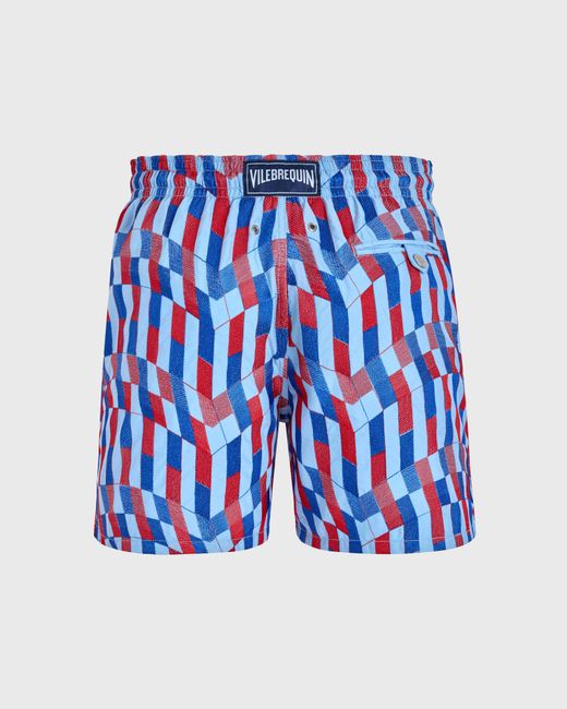 Vilebrequin Blue Swim Shorts Embroidered Graphic Glass for men