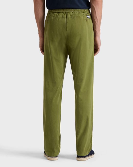 Vilebrequin Green Elastic Waist Cotton Satin Pants Solid for men